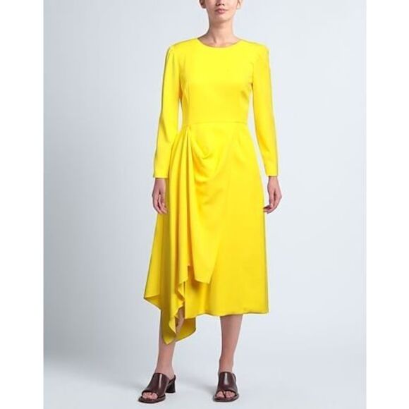 Alexander McQueen Long-Sleeved Draped Midi-Dress - Picture 2 of 11